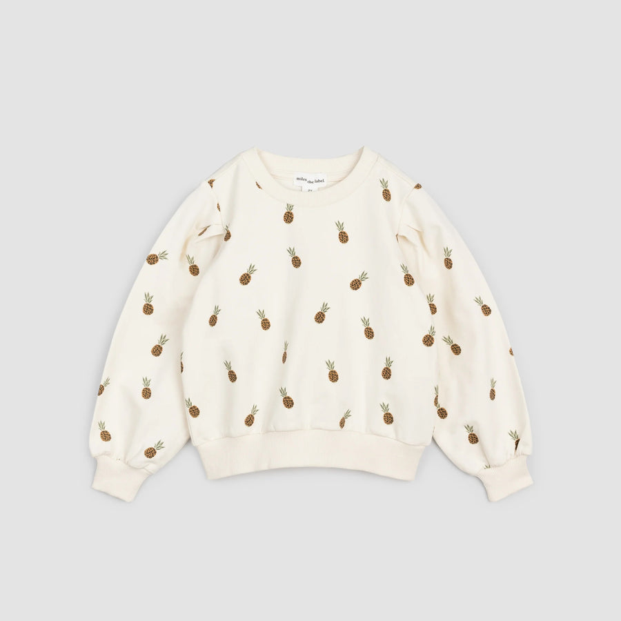 Wild Pineapple on Crème Girls' Sweatshirt