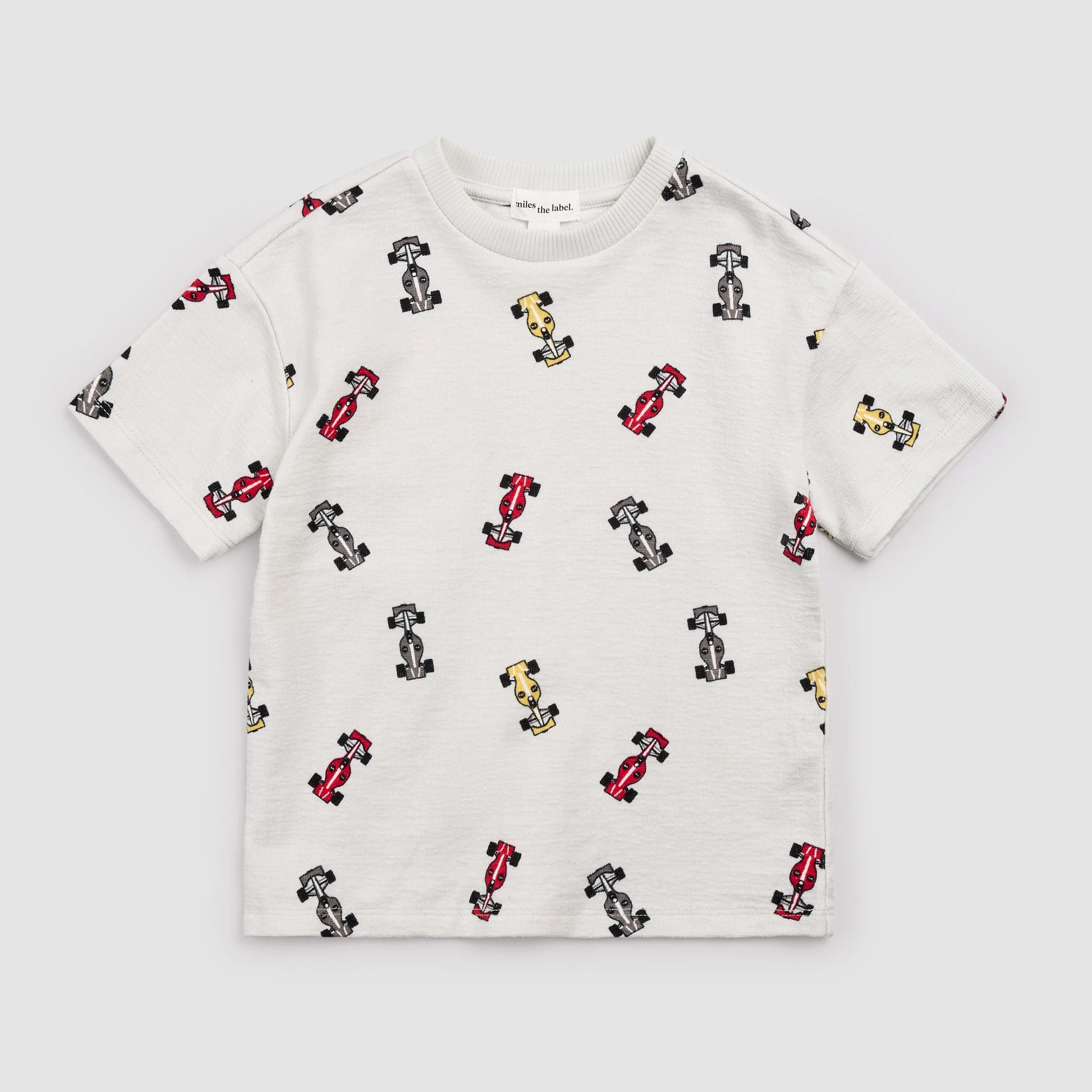 Race Cars on Grey Short Sleeve Sweatshirt