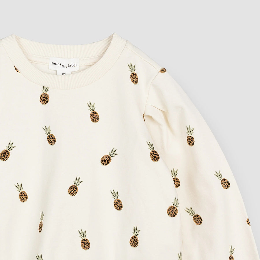 Wild Pineapple on Crème Girls' Sweatshirt