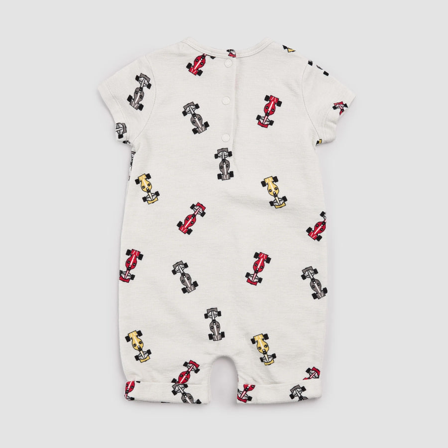 Race Cars on Grey Playsuit