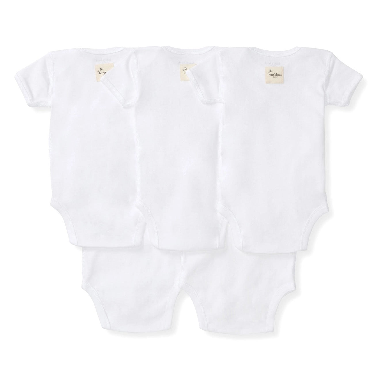 Solid Organic Cotton Short Sleeve Baby Bodysuits 5 Pack
