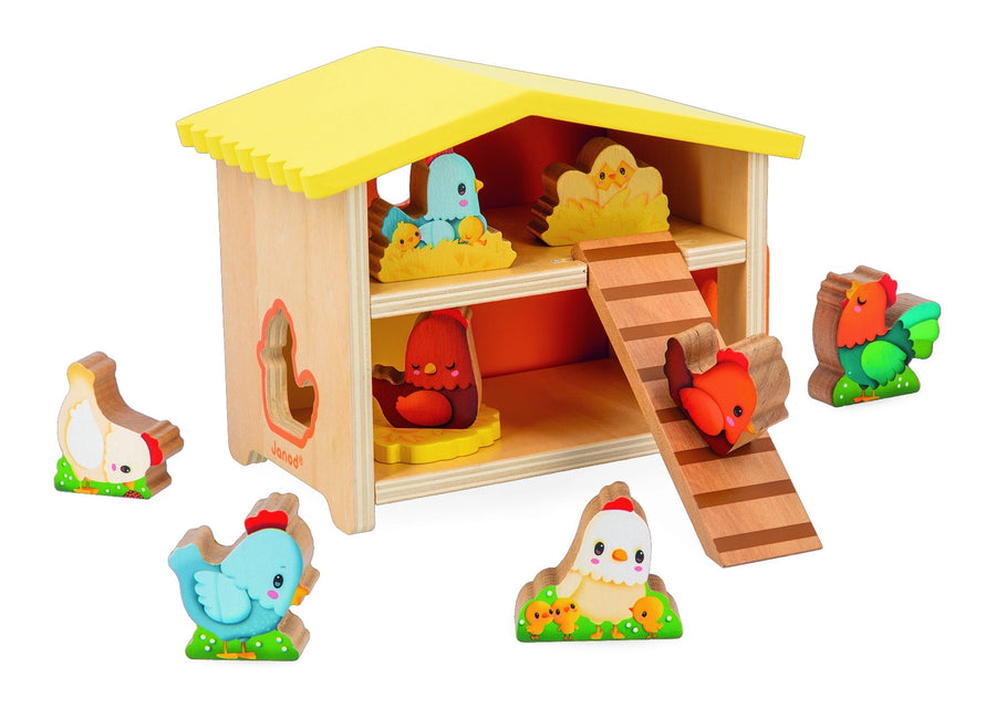 Farm | My First Henhouse | 10 Pieces Toy Set | Wood Toy