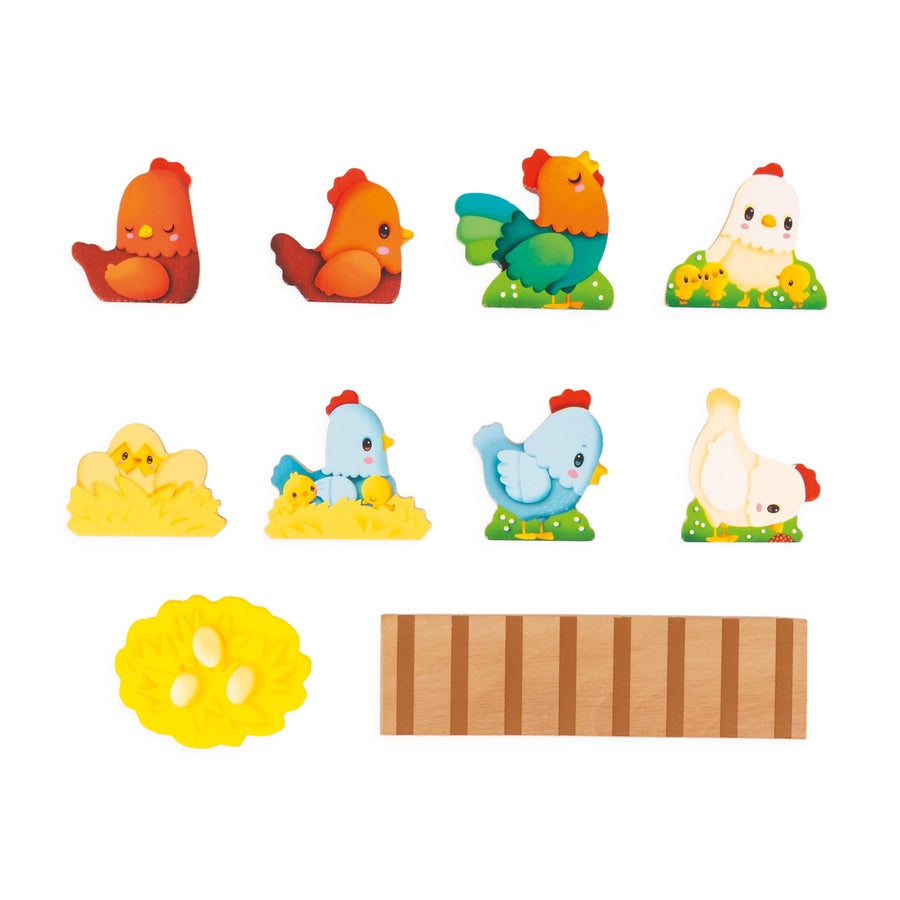 Farm | My First Henhouse | 10 Pieces Toy Set | Wood Toy