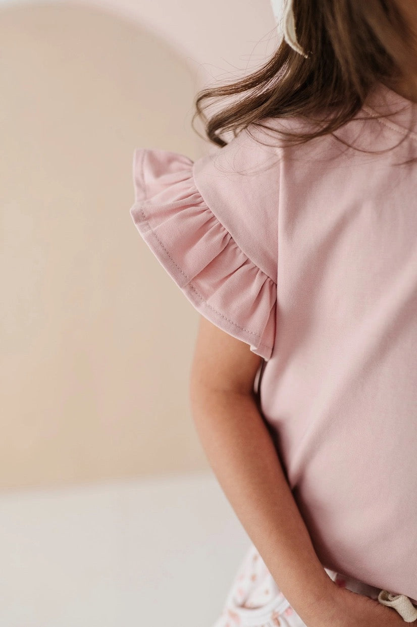 Girl's Ruffle Sleeve Top