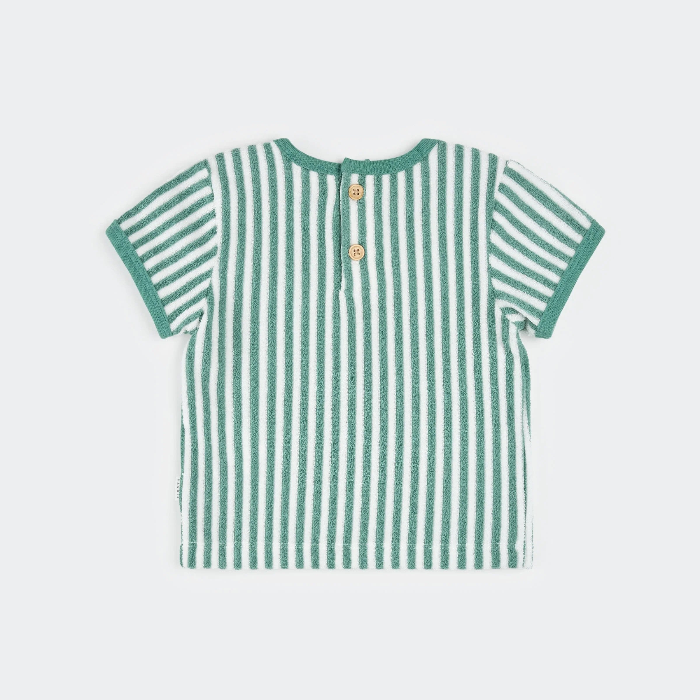 Turquoise Striped Terry Short Set