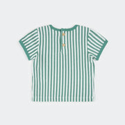 Turquoise Striped Terry Short Set