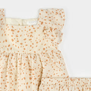 Spots Print on Antique White Cross Hatch Dress Set