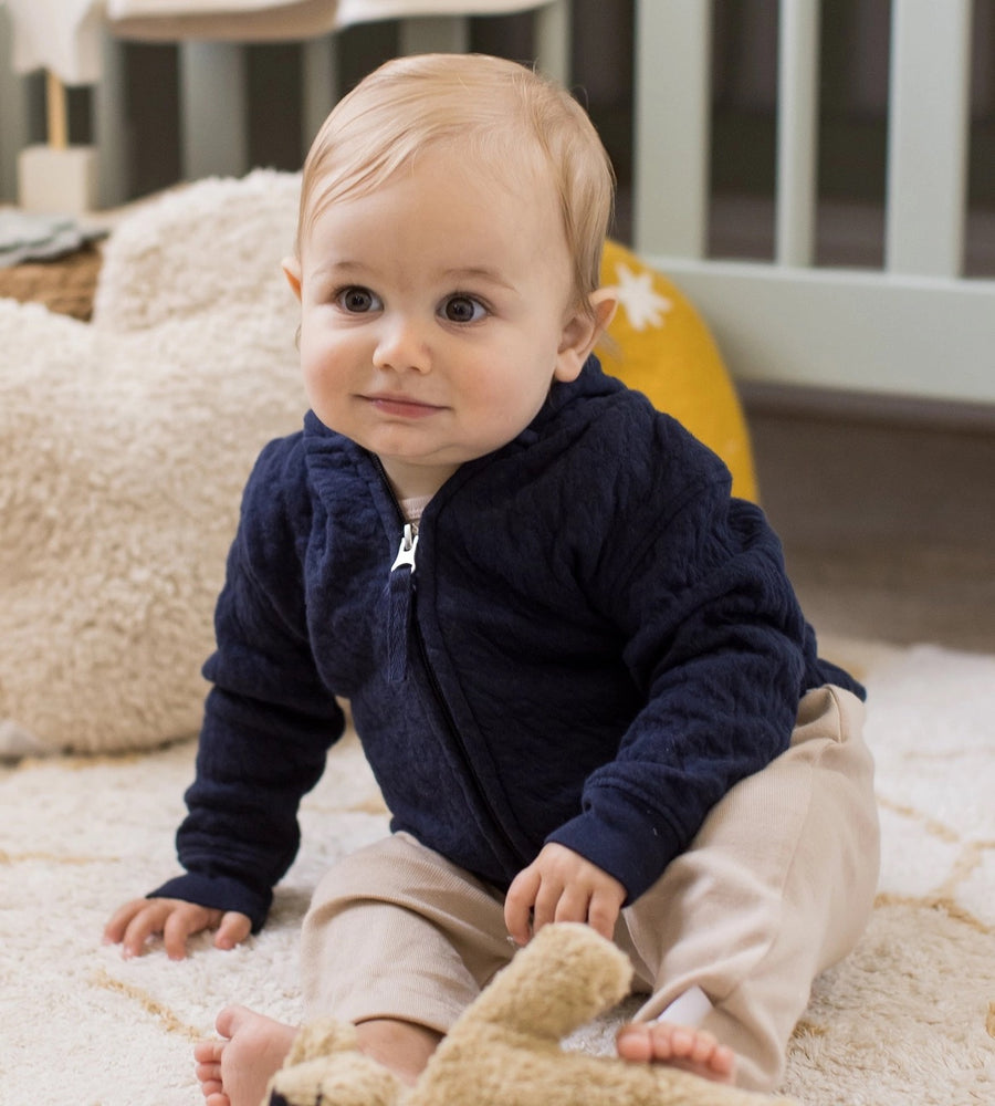 Organic Cotton Quilted Bee Baby Jacket