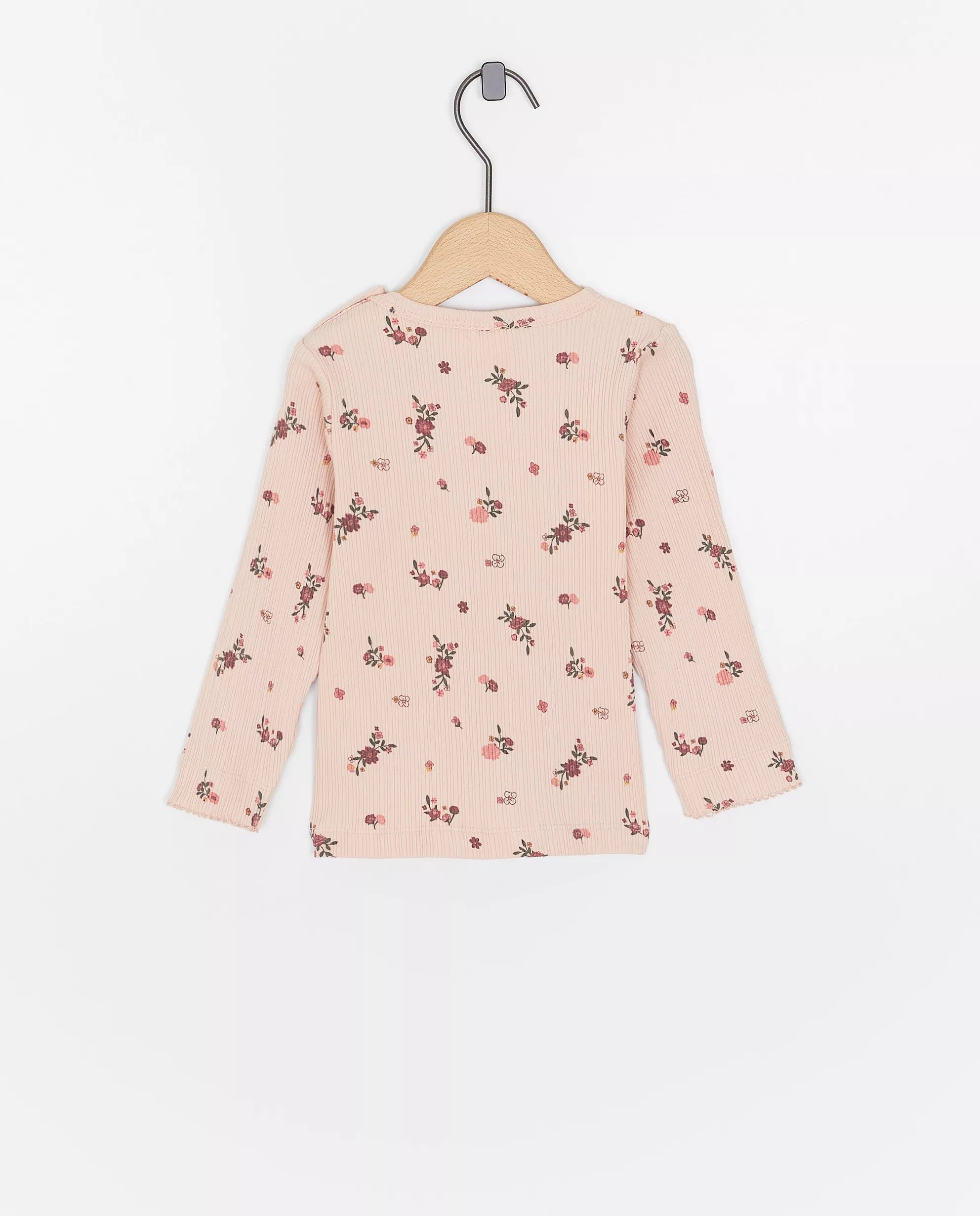 Sepia pink floral top