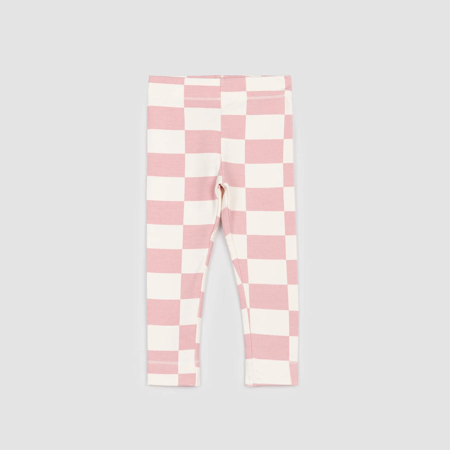 Rose Checkerboard Print Leggings