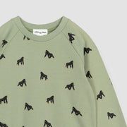 Gorilla Print on Tea Green Sweatshirt