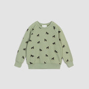 Gorilla Print on Tea Green Sweatshirt