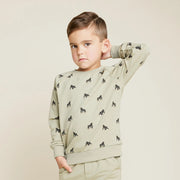 Gorilla Print on Tea Green Sweatshirt