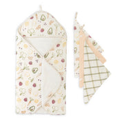 Hooded Baby Bath Towel & Washcloth Set