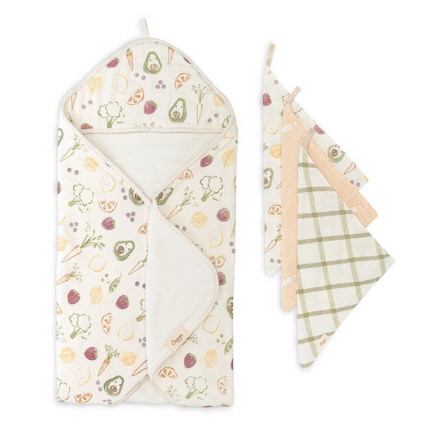 Hooded Baby Bath Towel & Washcloth Set
