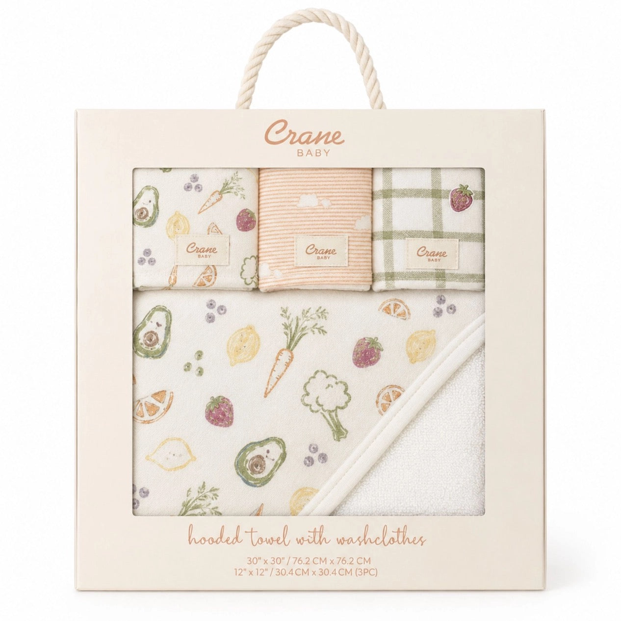 Hooded Baby Bath Towel & Washcloth Set