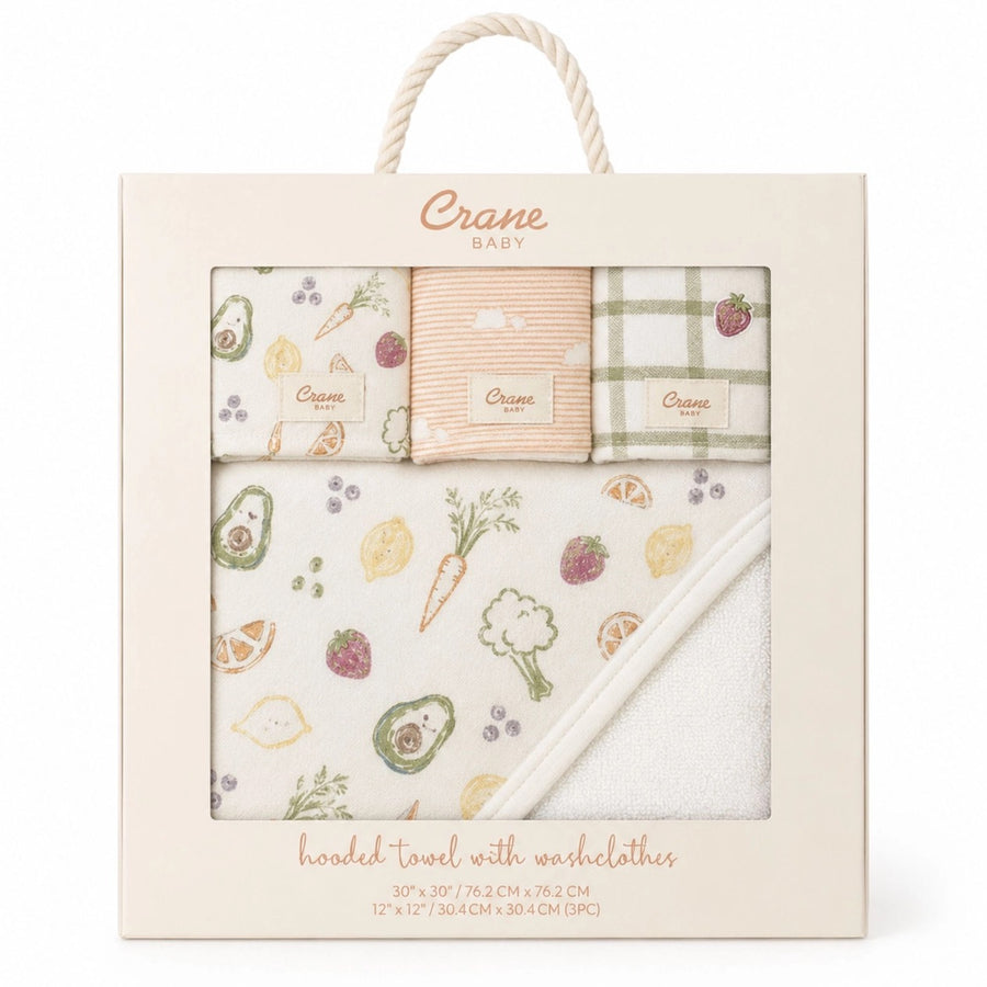 Hooded Baby Bath Towel & Washcloth Set