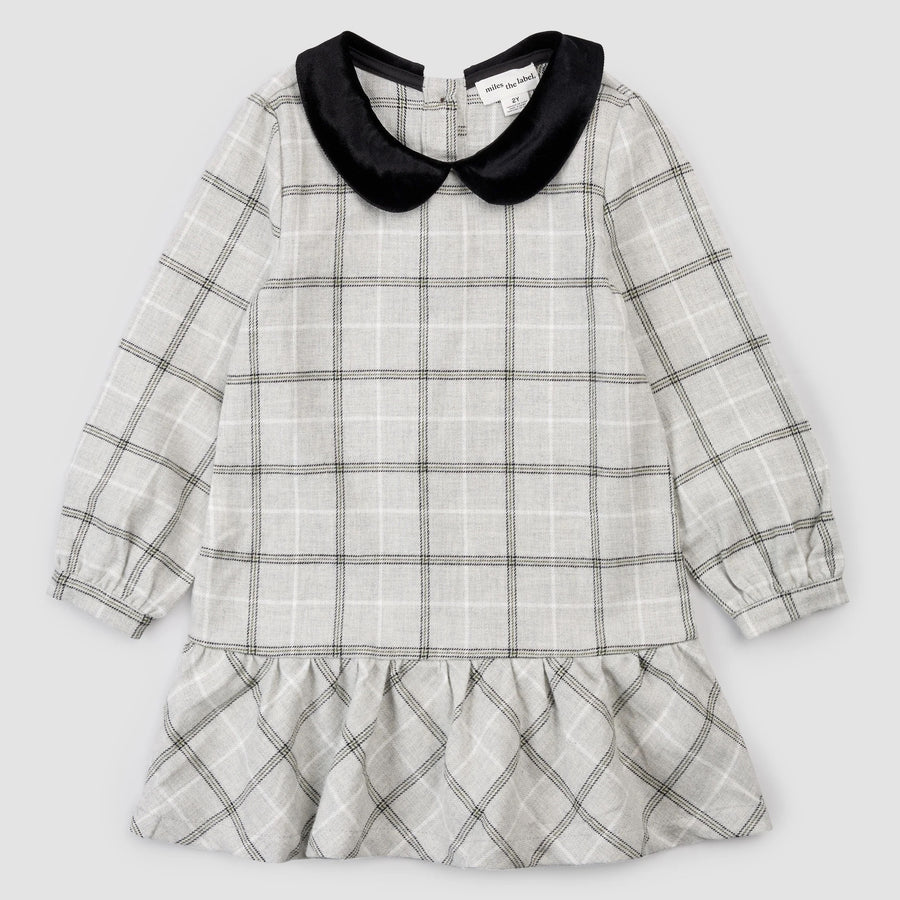 Yarn-Dye Plaid Flannel Collared Dress