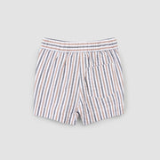 Rosewood & Navy Striped Seersucker Shorts