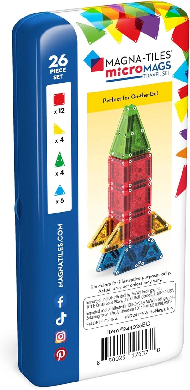 Magna-Tiles Micromags 26-Piece Travel Set