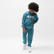Blue Acid Wash Cargo Fleece Joggers