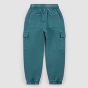 Blue Acid Wash Cargo Fleece Joggers