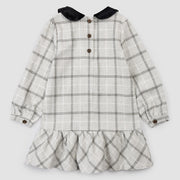 Yarn-Dye Plaid Flannel Collared Dress