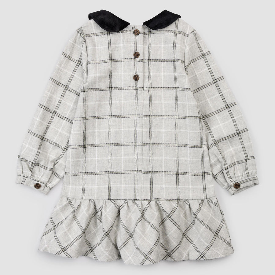 Yarn-Dye Plaid Flannel Collared Dress