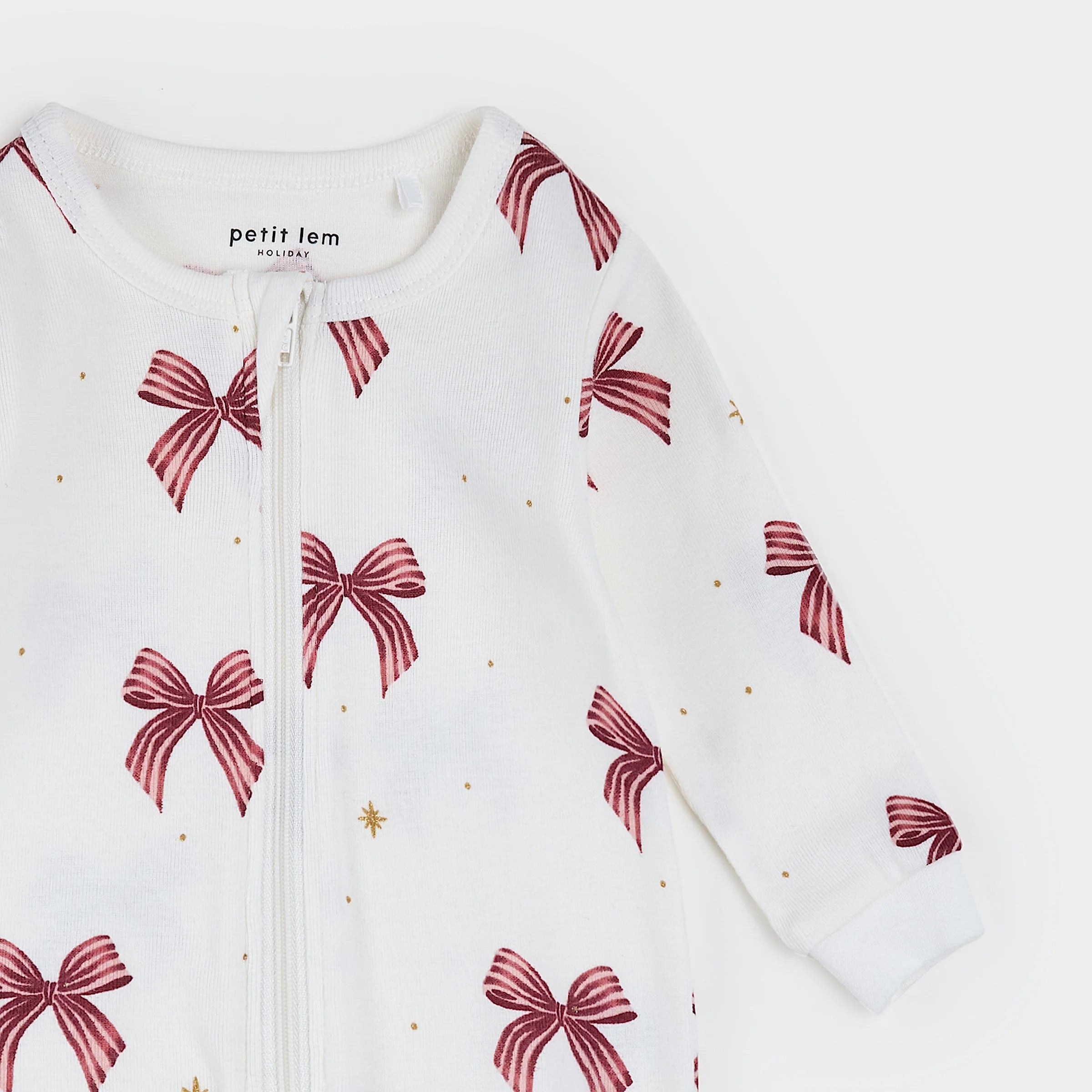 Glitter & Bows Print on Ivory Sleeper