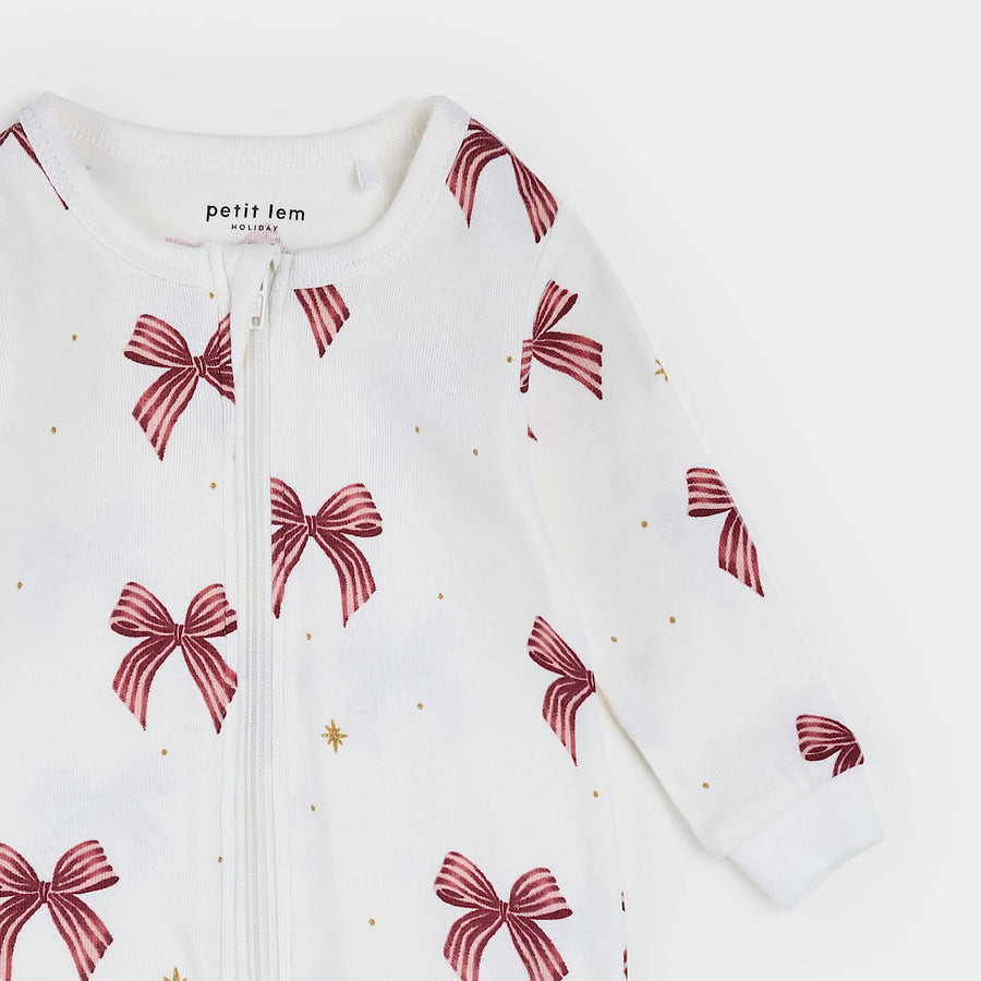 Glitter & Bows Print on Ivory Sleeper