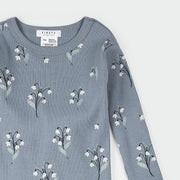 Snowdrop Print on Dusty Blue Infant PJ Set