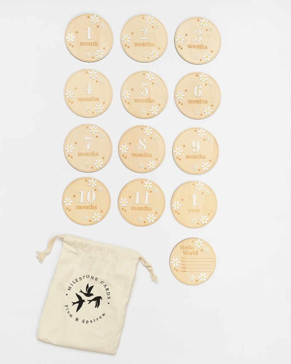 Wooden Milestone Cards