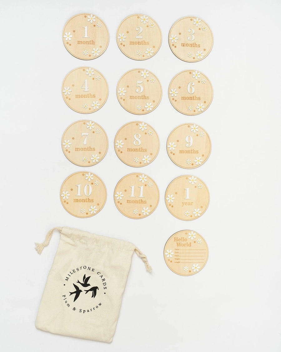 Wooden Milestone Cards