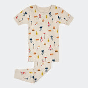 Summer BBQ Print on Sand Short-Sleeved PJ Set