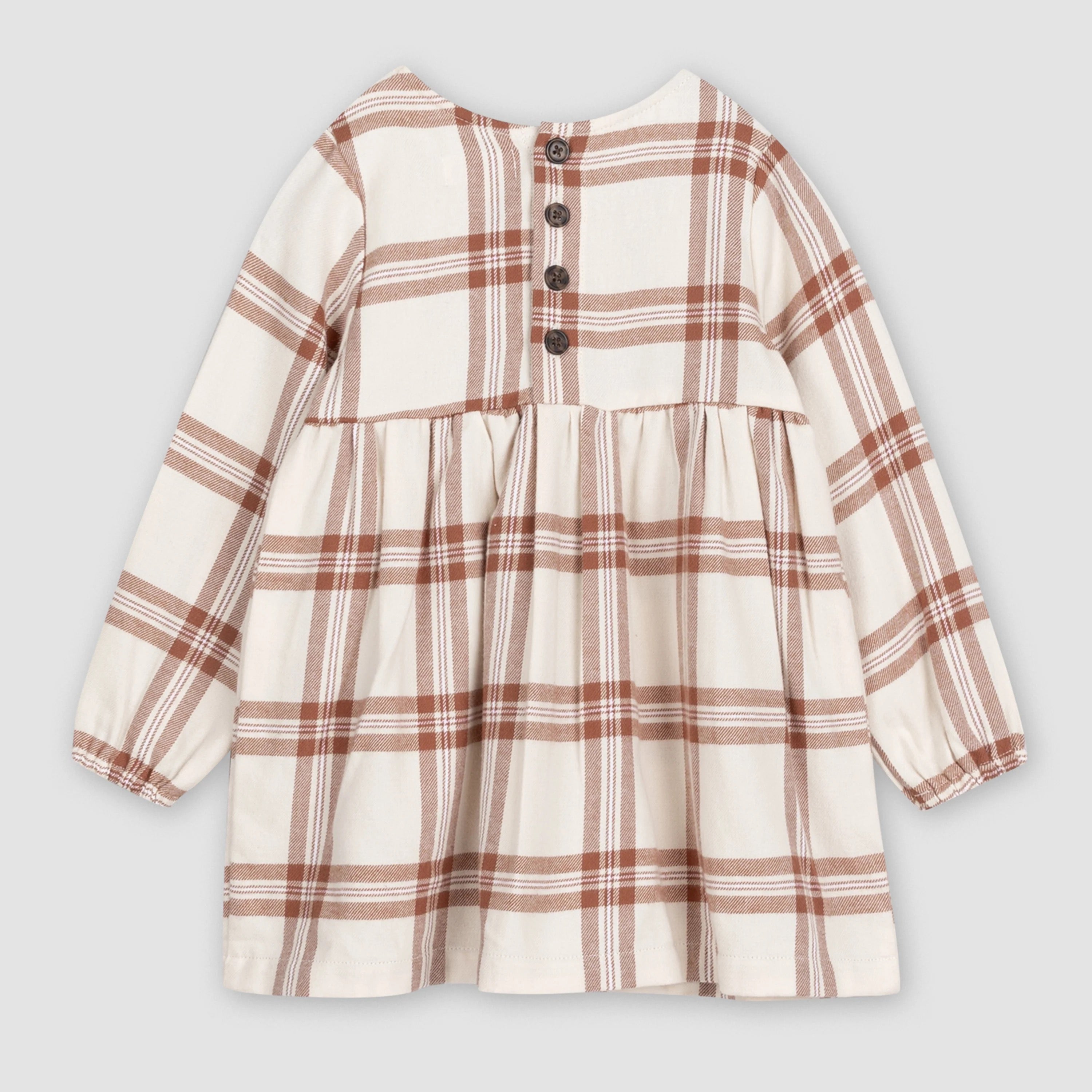 Copper Plaid Flannel Dress