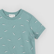 Teal Fishbone Tee