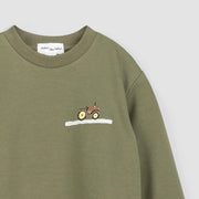 Corn Maze Print on Lichen Green Sweatshirt