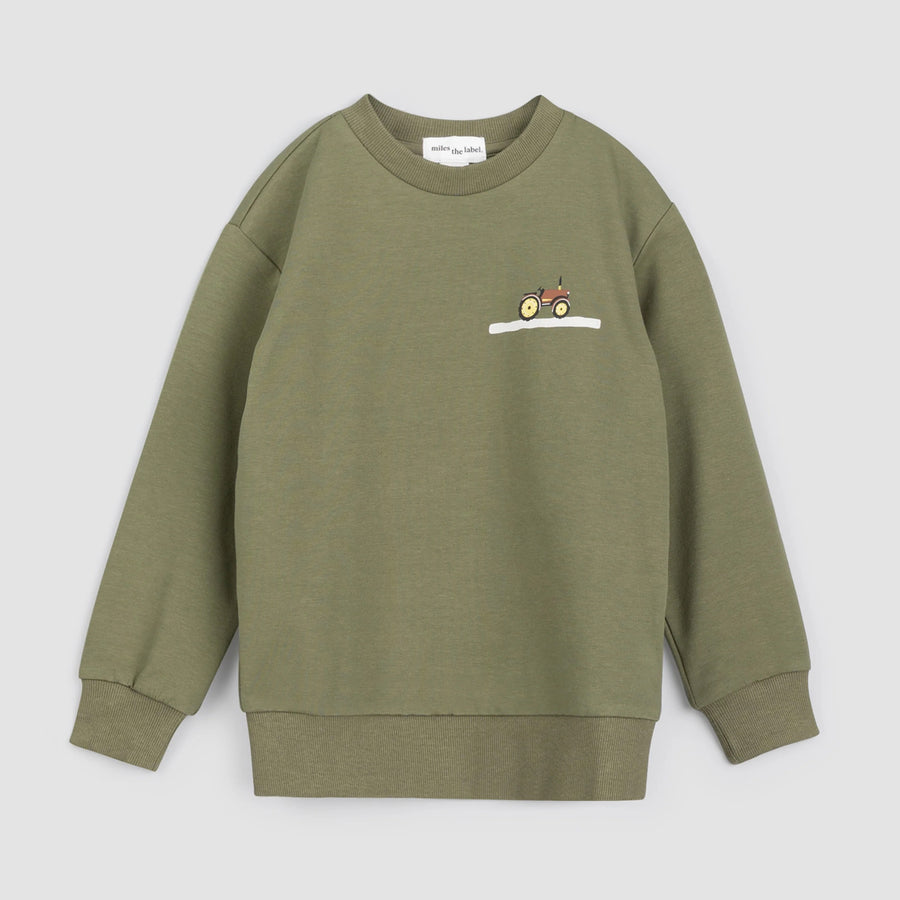 Corn Maze Print on Lichen Green Sweatshirt