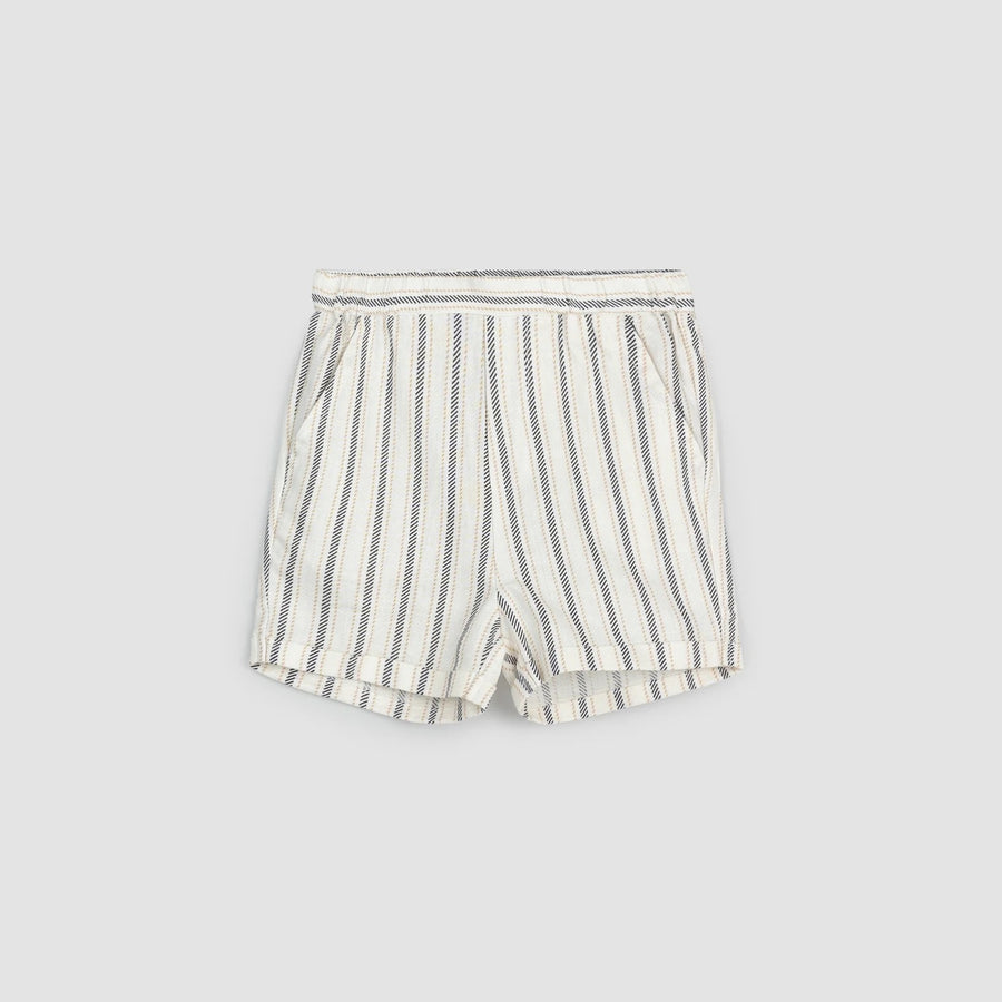 Striped Linen Blend Shorts