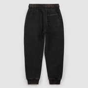 Black Acid Wash Fleece Joggers