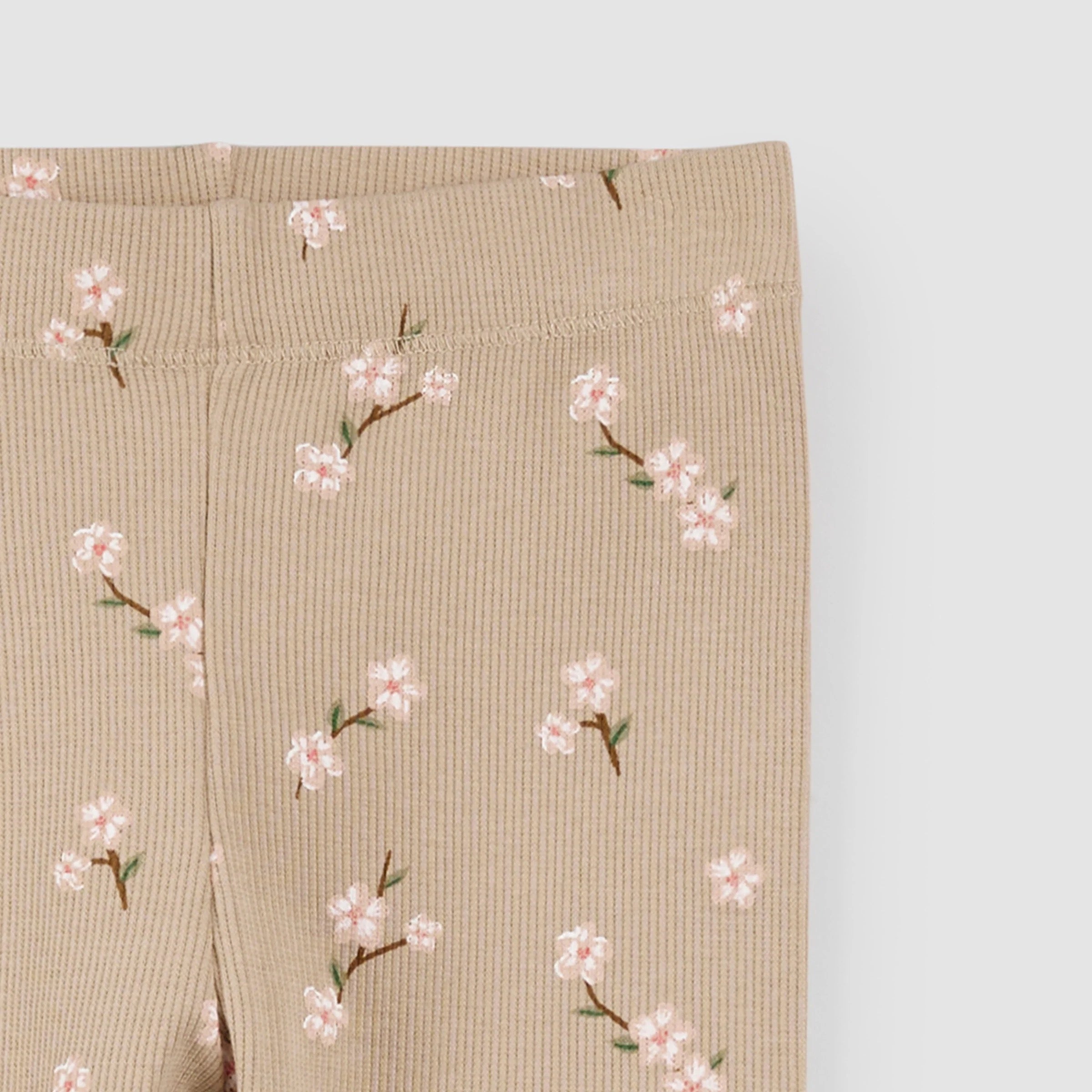 Cherry Blossom Print on Taupe Leggings