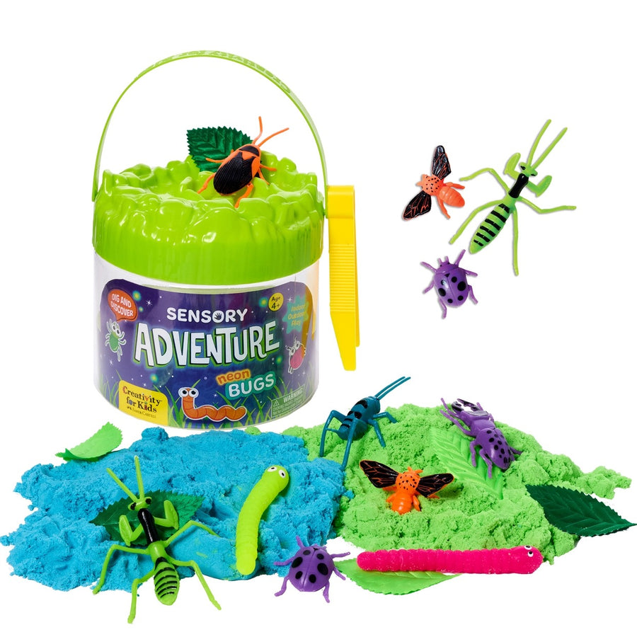 Sensory Adventure Neon Bugs - Big Fun in A Small Bucket!