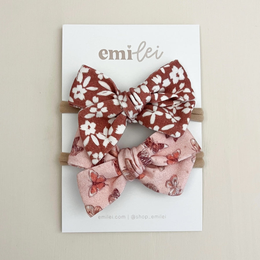 Nylon Stretchy Bow Headband Set