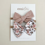 Nylon Stretchy Bow Headband Set