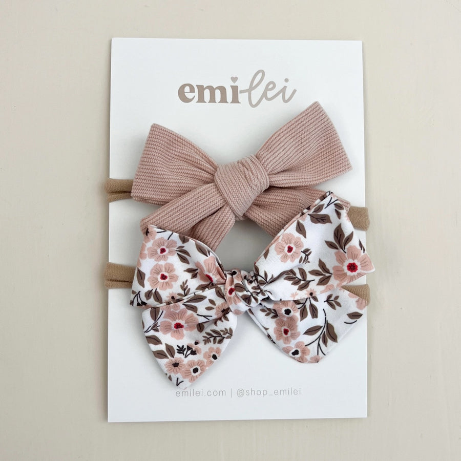 Nylon Stretchy Bow Headband Set