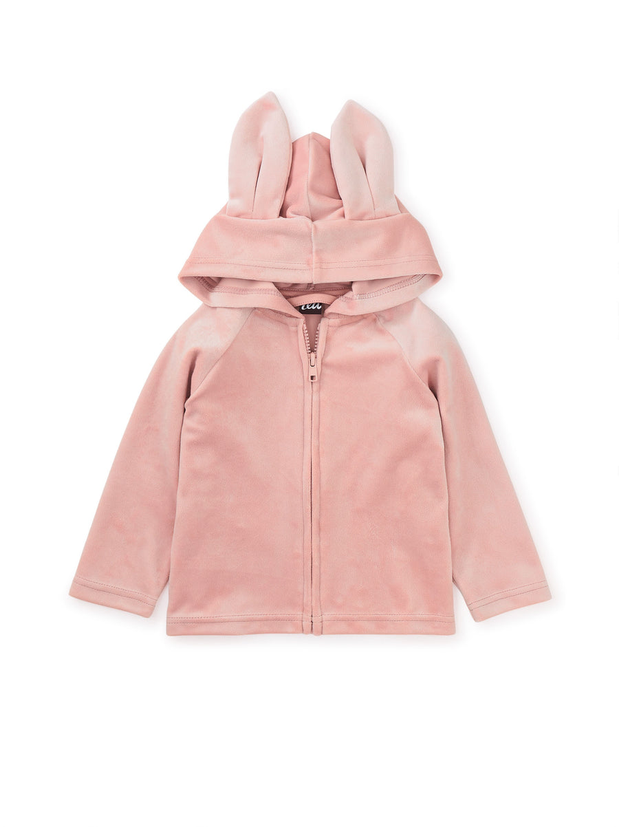 Bunny Ear Velour Hoodie