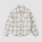 Light Grey Plaid Flannel Shirt