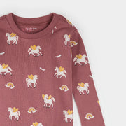 Rainbow Pegasus Print on Dark Pink PJ Set