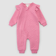 Hibiscus on Magenta Ruffled Playsuit