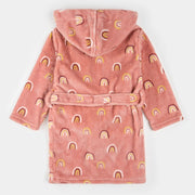 Rainbow Print on Pink Plush Robe